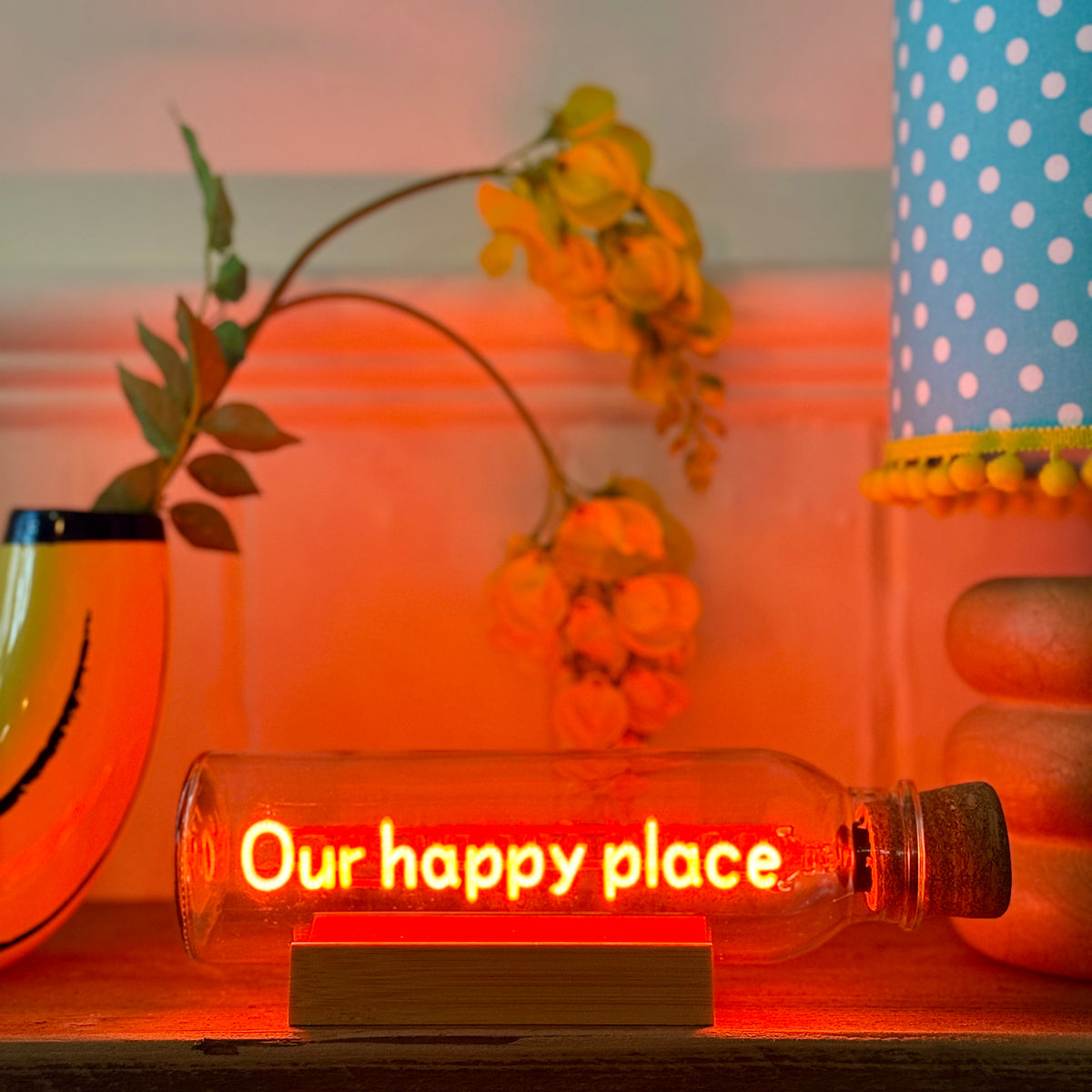 Our Happy Place Message In A Bottle - LED Rechargeable Light
