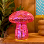 Pink Discoball Mushroom Lamp