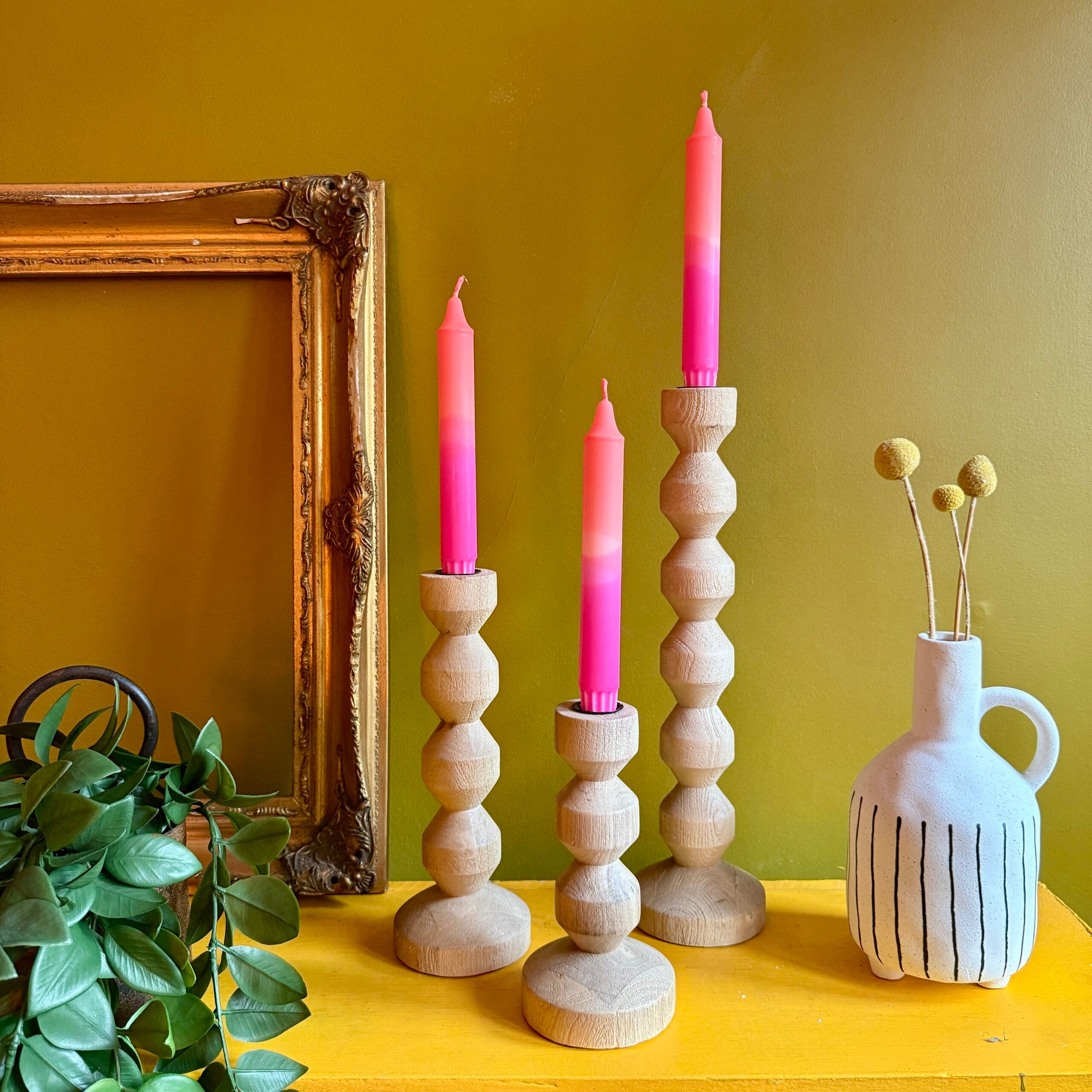 Natural Wooden Candle Holders - 3 Sizes Available