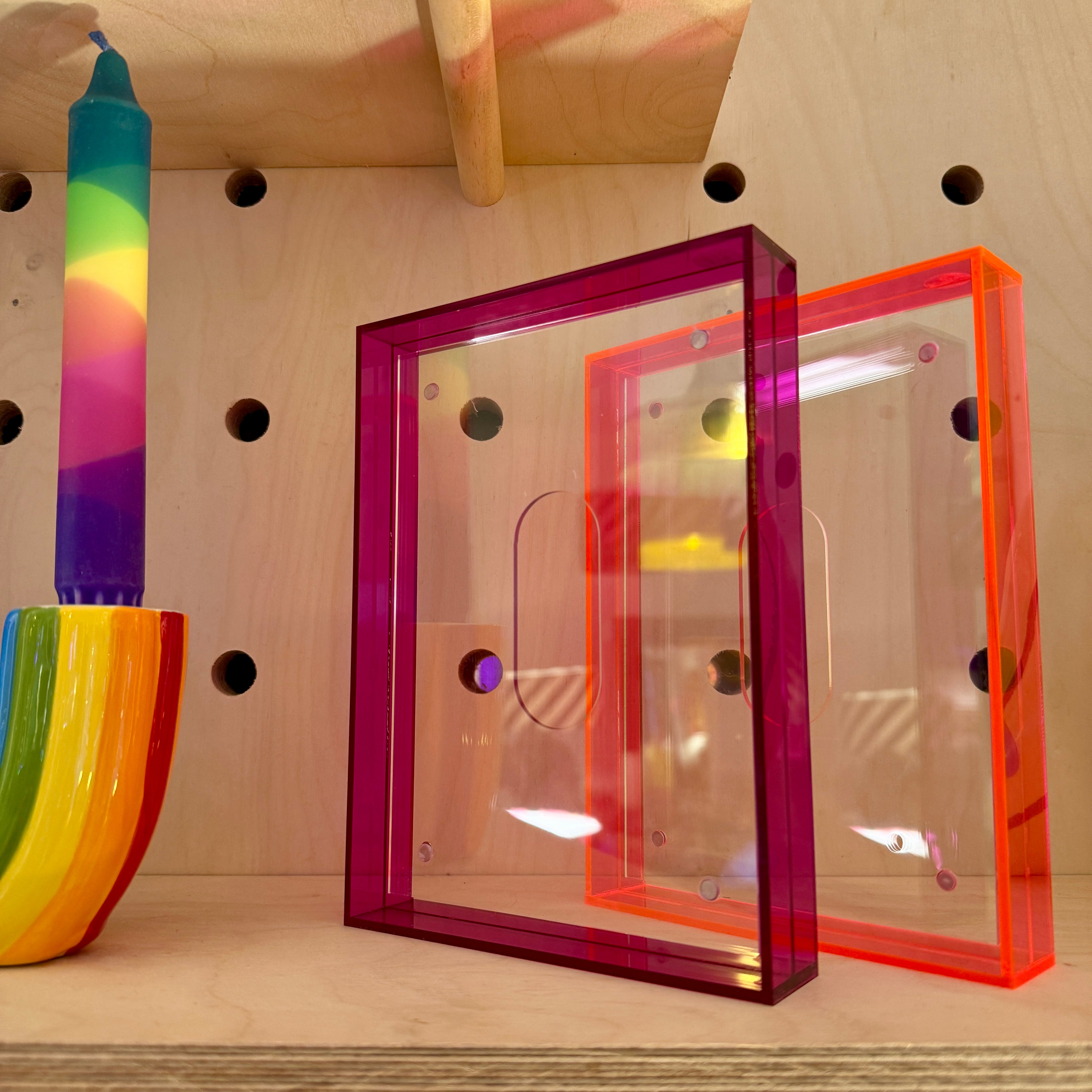 Medium Neon Acrylic Picture Frames - Two Colours To Choose