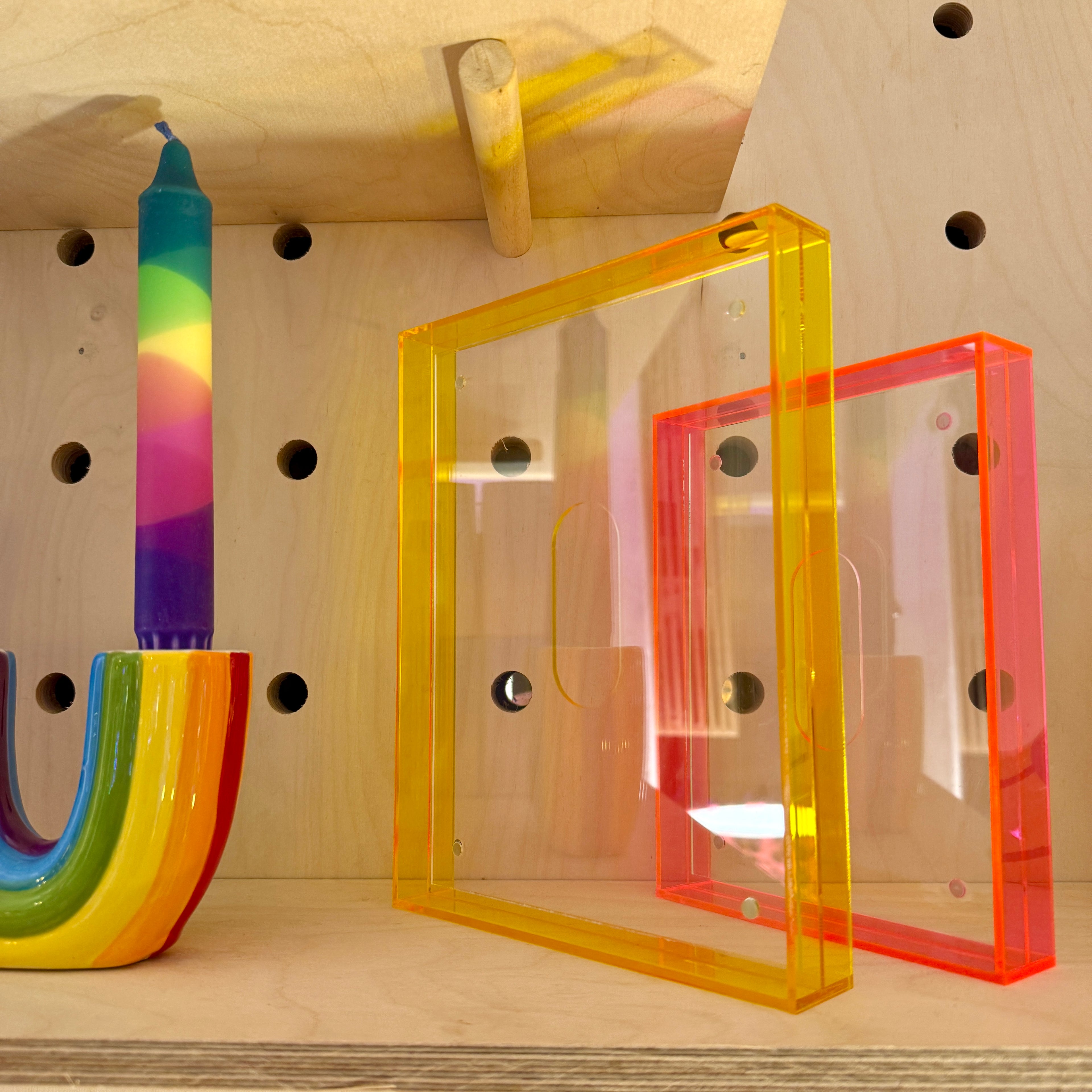 Large Neon Acrylic Photo Frame - Four Colours To Choose