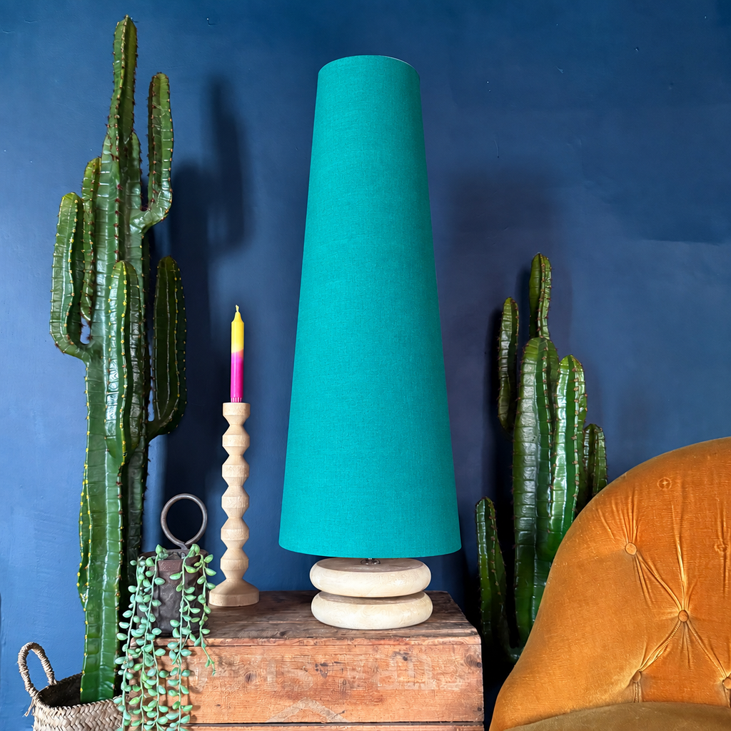 Jade Green Cotton Oversized Cone Lampshades