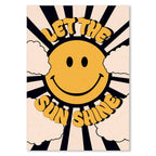 Let the Sun Shine Smiley Typography Poster
