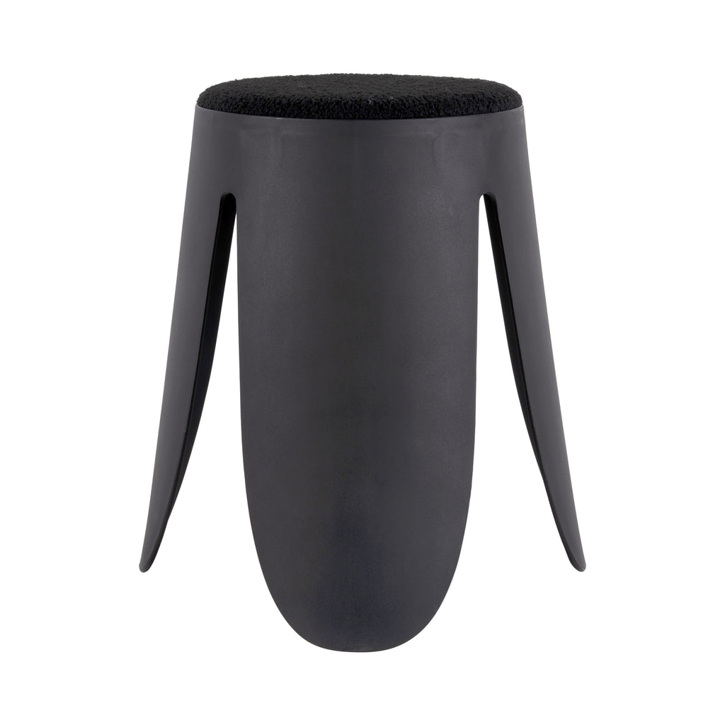 Padded Boucle Stools in Jet Black