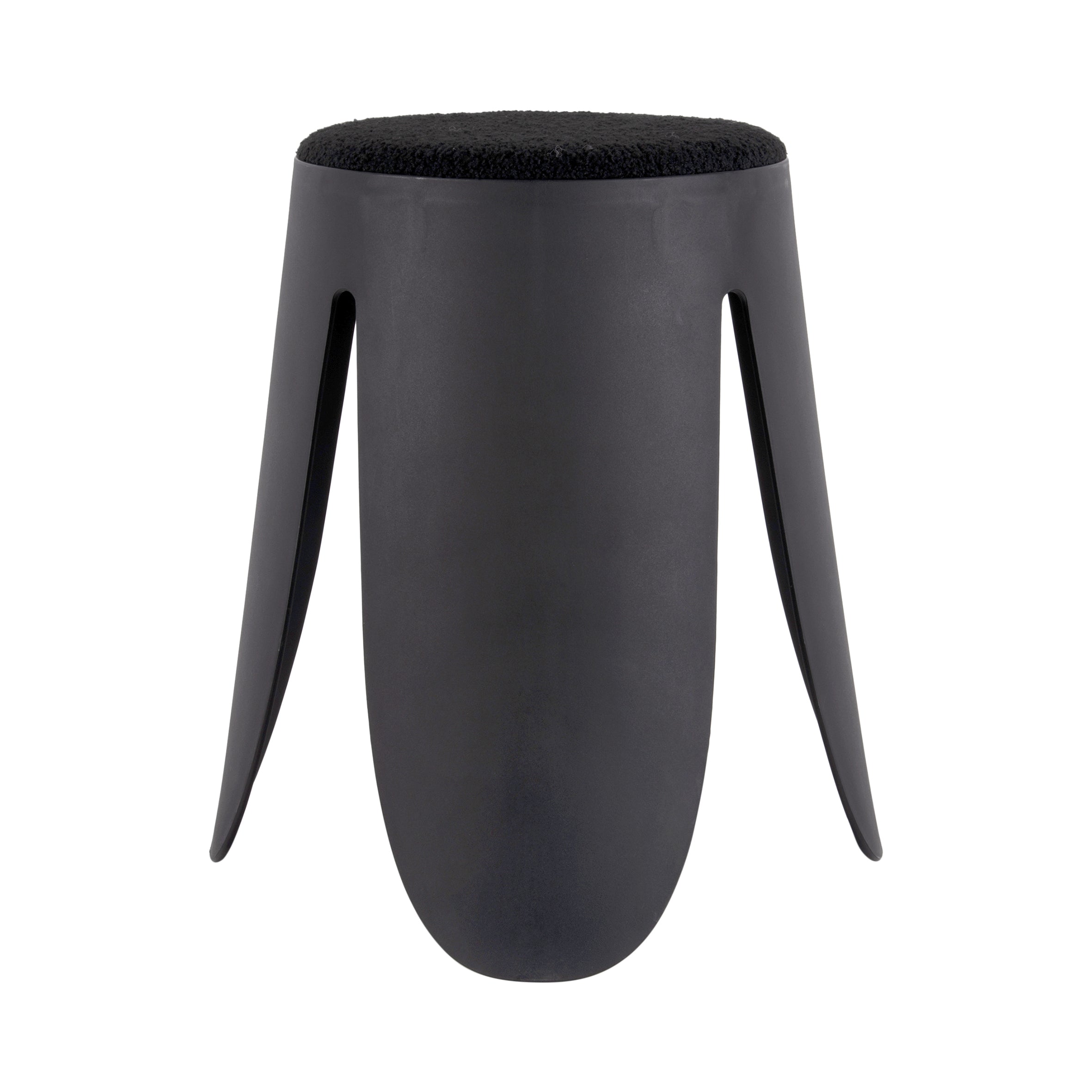 Padded Boucle Stools in Jet Black