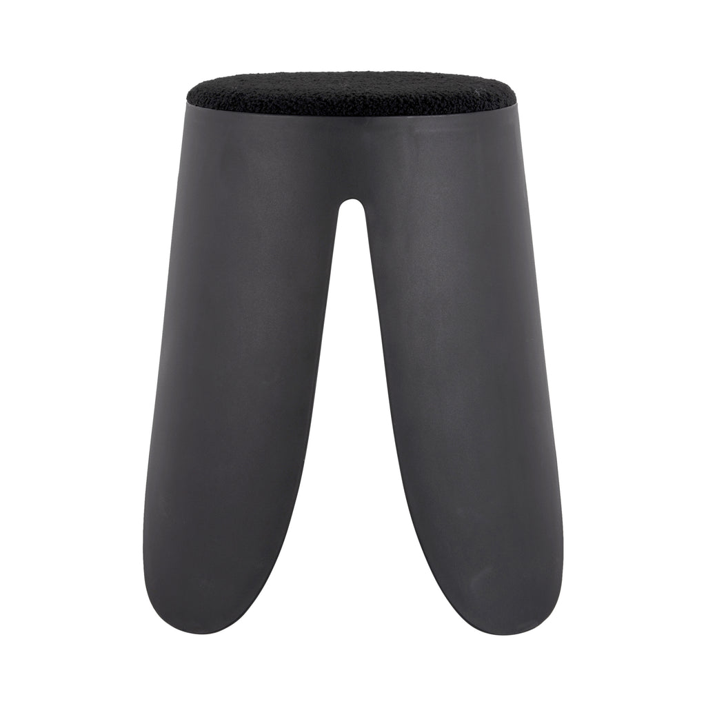 Padded Boucle Stools in Jet Black