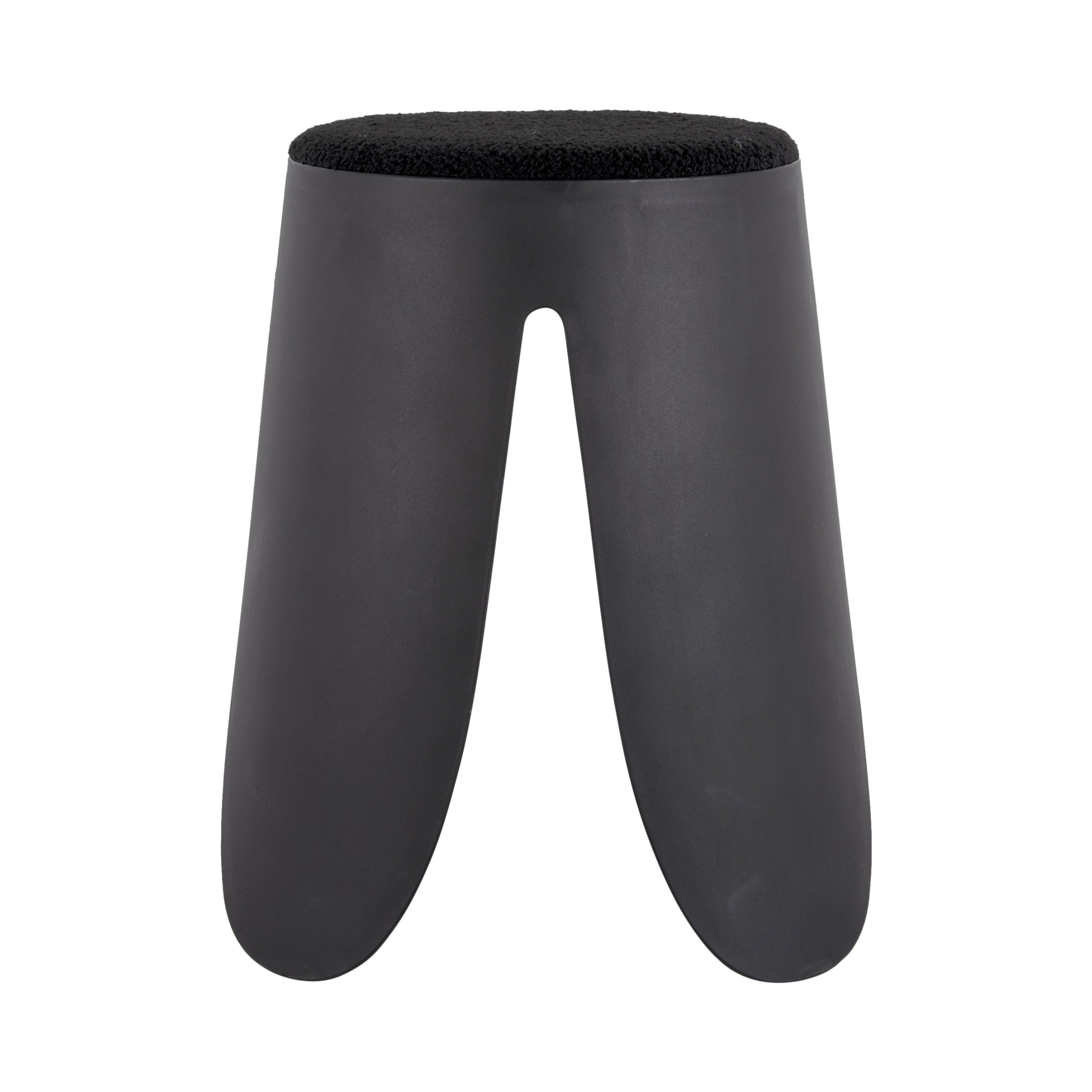 Padded Boucle Stools in Jet Black