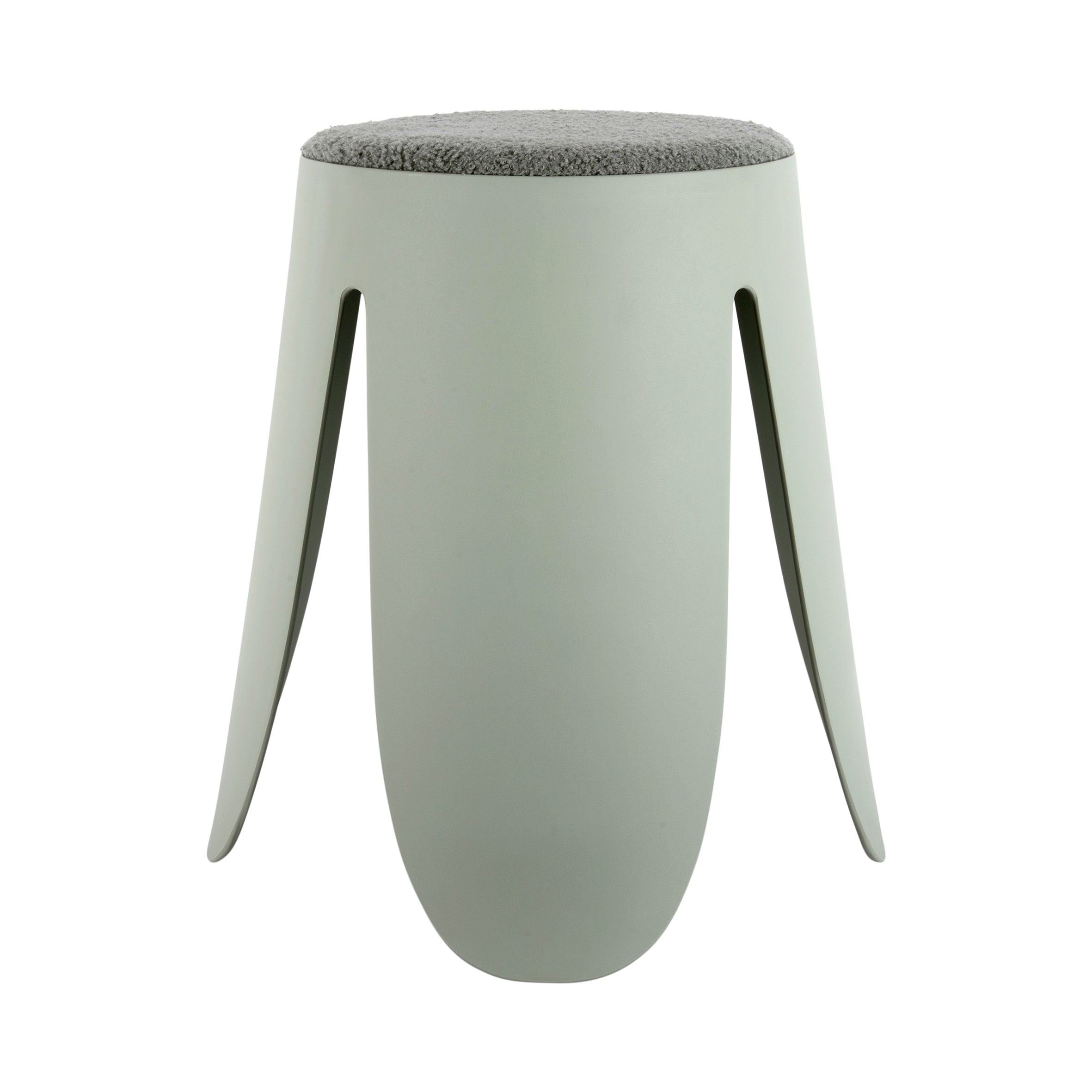 Padded Boucle Stools in Sage Green