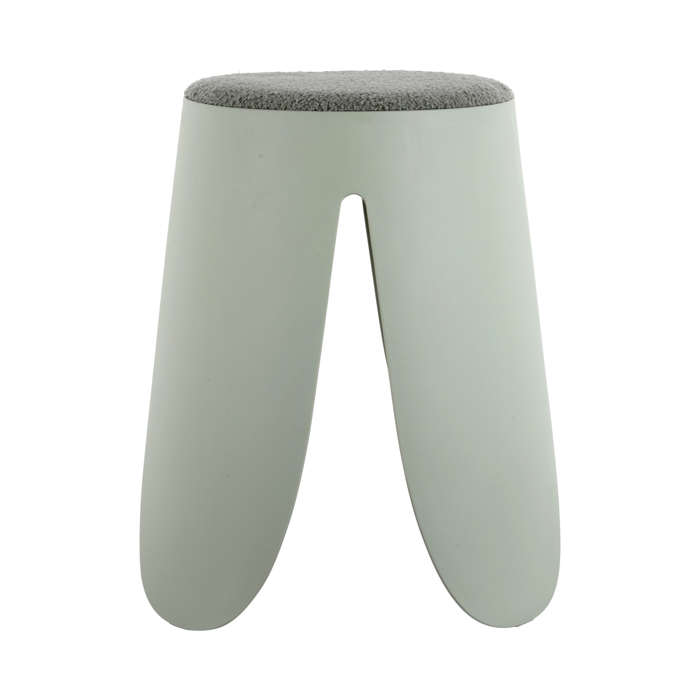 Padded Boucle Stools in Sage Green