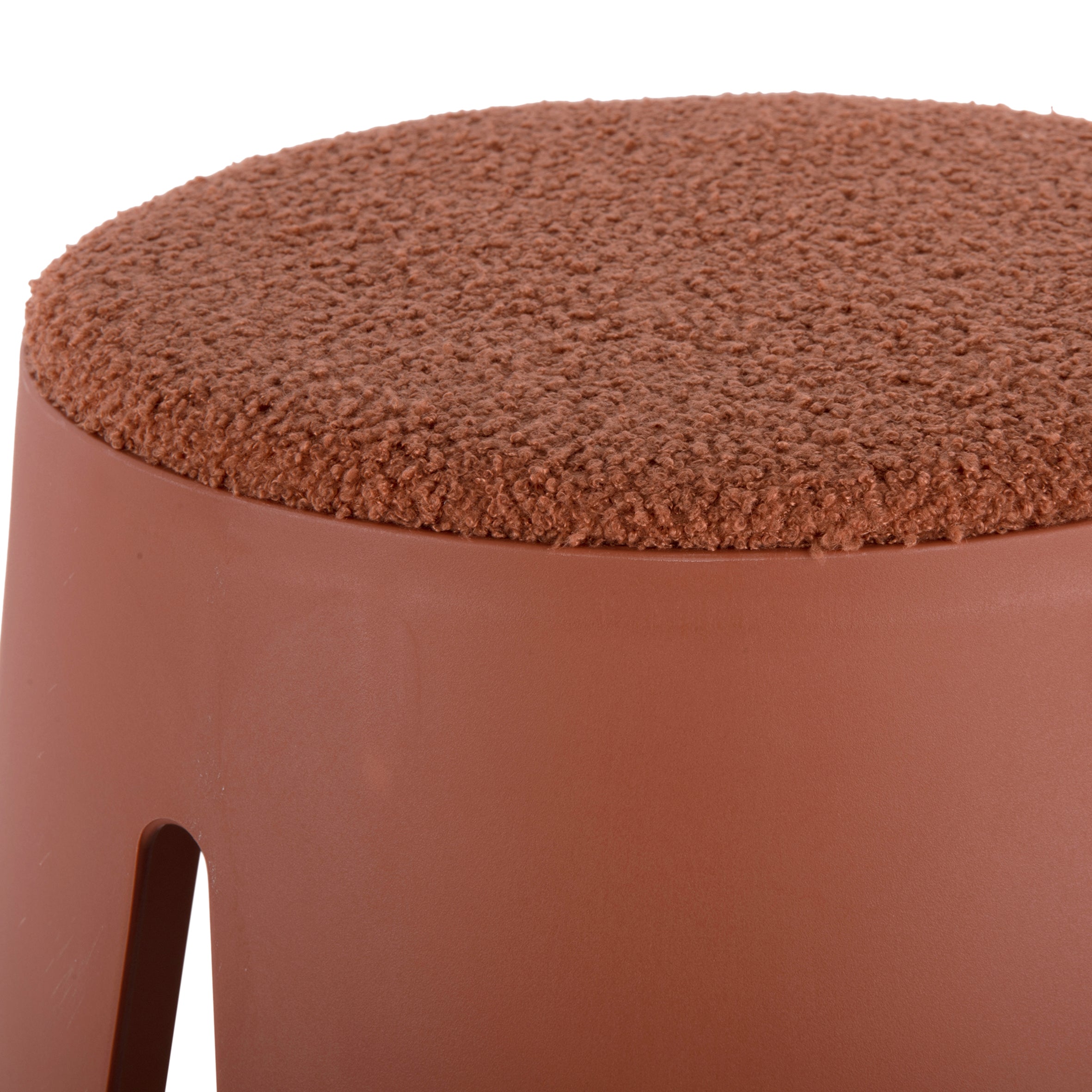 Padded Boucle Stools in Rust