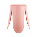 Padded Boucle Stool in Soft Pink
