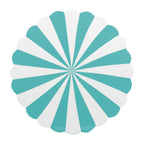 Candy Stripe Stool in Turquoise Blue and White