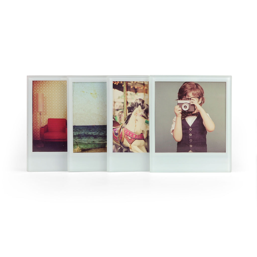 Glass Polaroid Coasters - Insert your own pictures!