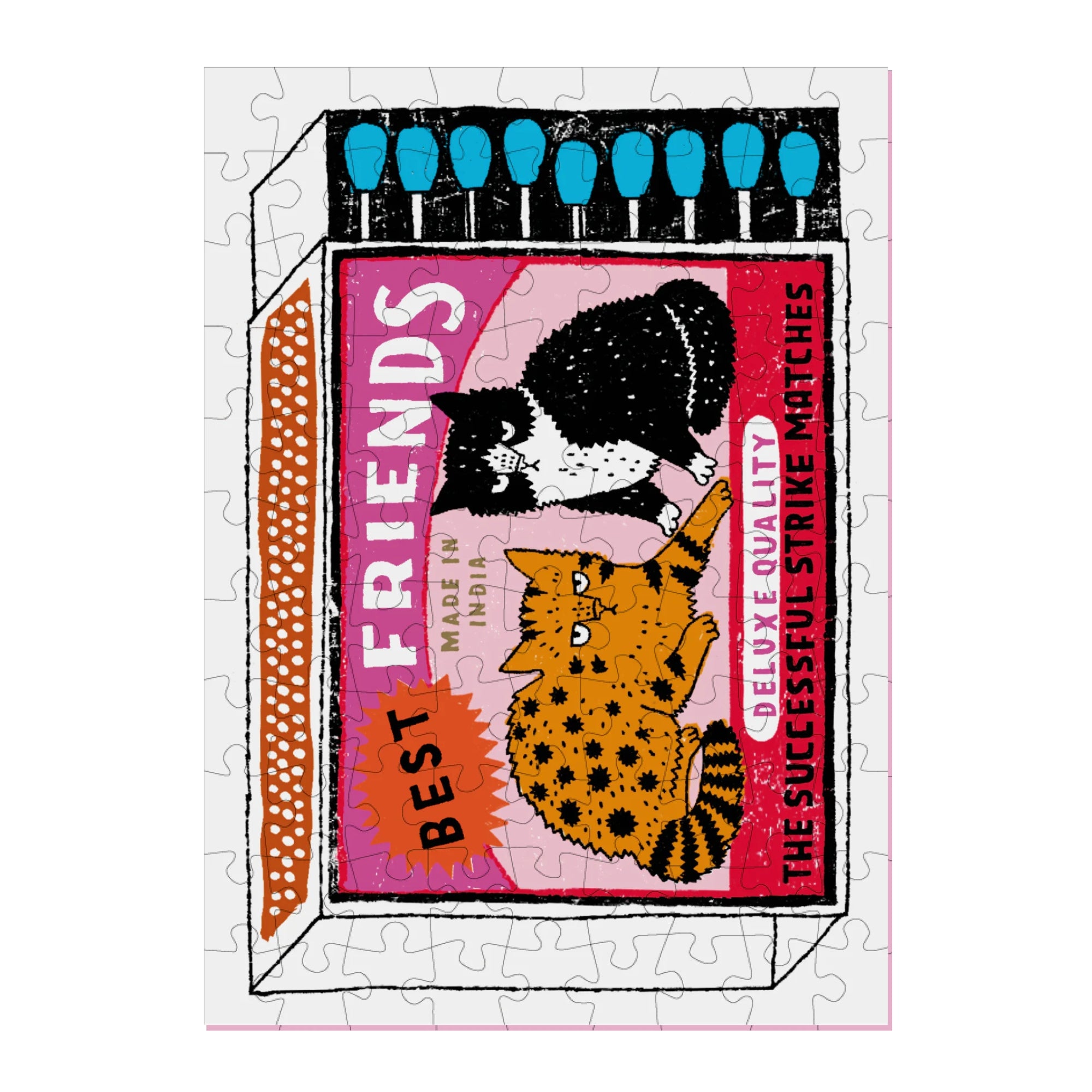 Best Cat Friend Match Box - 99 Piece Mini Jigsaw Puzzle