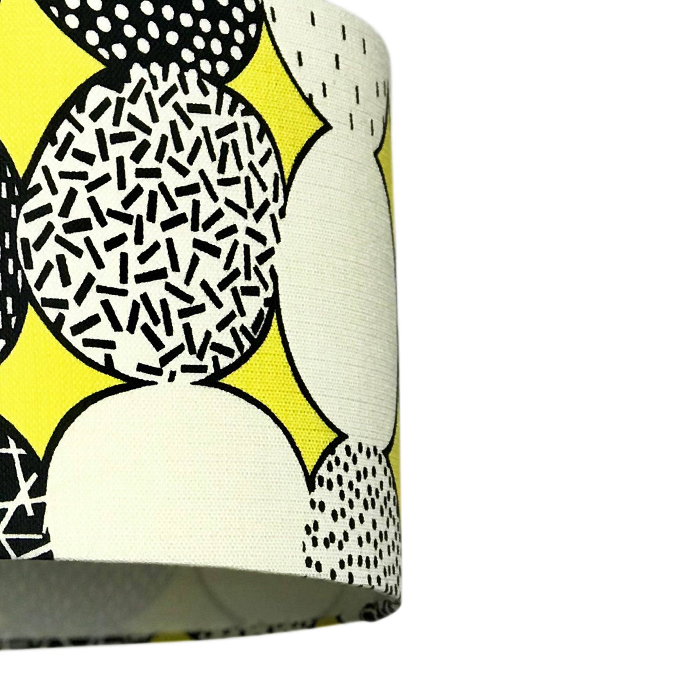Monochrome Memphis handmade Lampshade in Sunshine Yellow