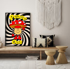 Peace Out Mr Shroom Typography Poster