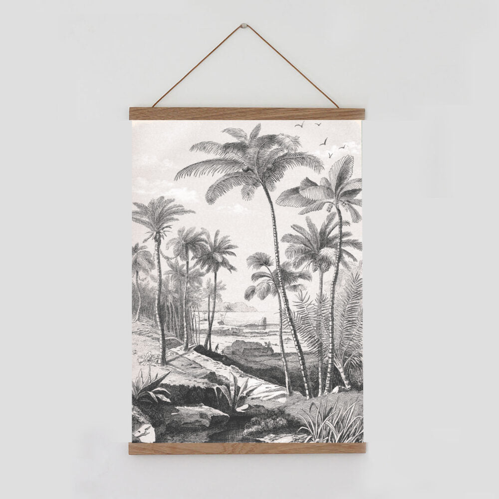 Monochrome Palm Beach Wall Hanging
