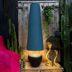 Petrol Blue Cotton Oversized Cone Lampshades