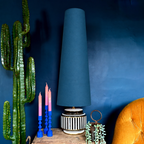 Petrol Blue Cotton Oversized Cone Lampshades