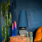 Petrol Blue Cotton Oversized Cone Lampshades
