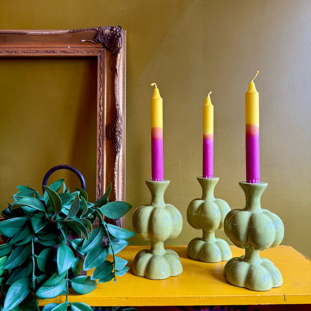 Bubble Candle Holder in Chartreuse Green