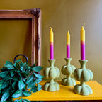 Bubble Candle Holder in Chartreuse Green