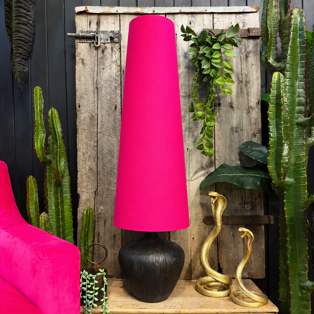 Pomegranate Pink Cotton Oversized Cone Lampshades
