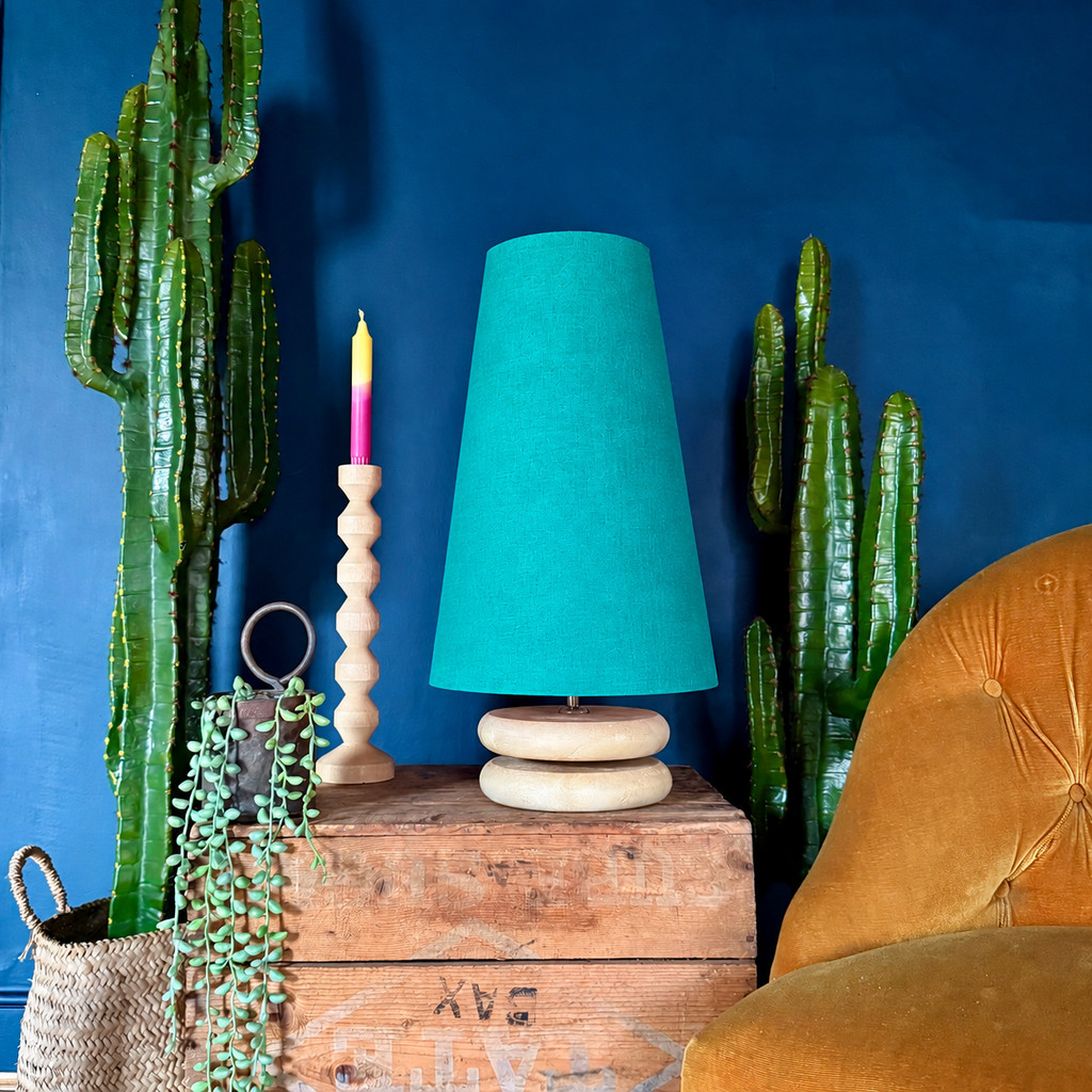Jade Green Cotton Oversized Cone Lampshades