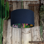 Rabarber Wallpaper Silhouette Lampshade in Deep Space Navy Cotton