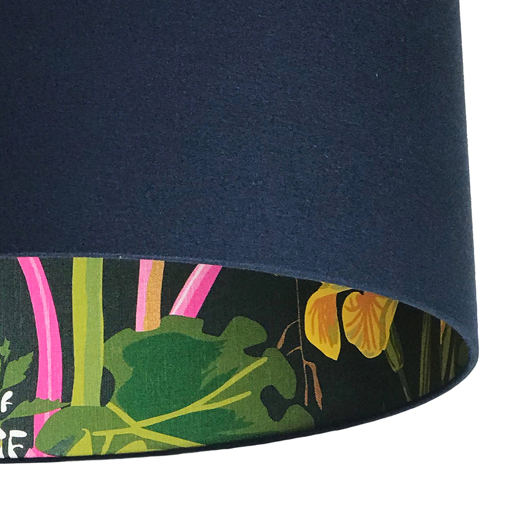 Rabarber Wallpaper Silhouette Lampshade in Deep Space Navy