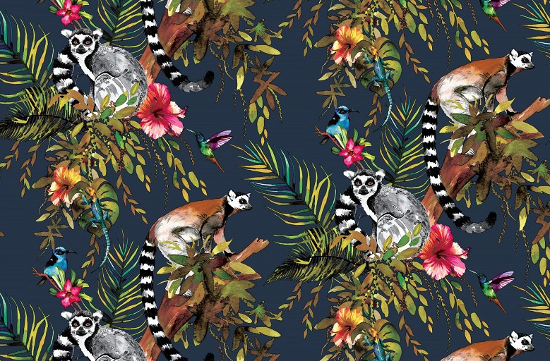 Midnight Blue Lemur Wallpaper