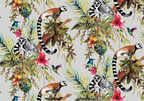 Kooky Lemur Wallpaper in Silver