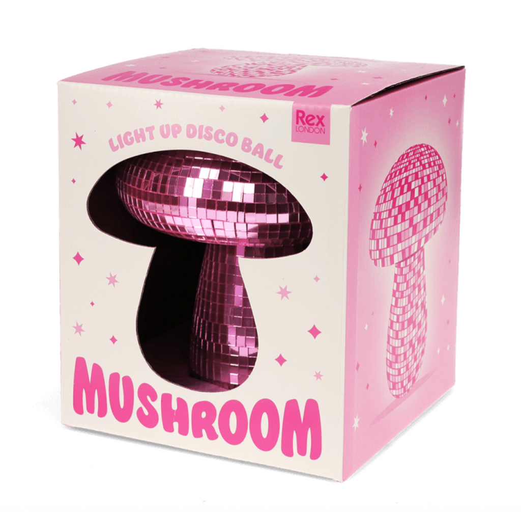 Pink Discoball Mushroom Lamp