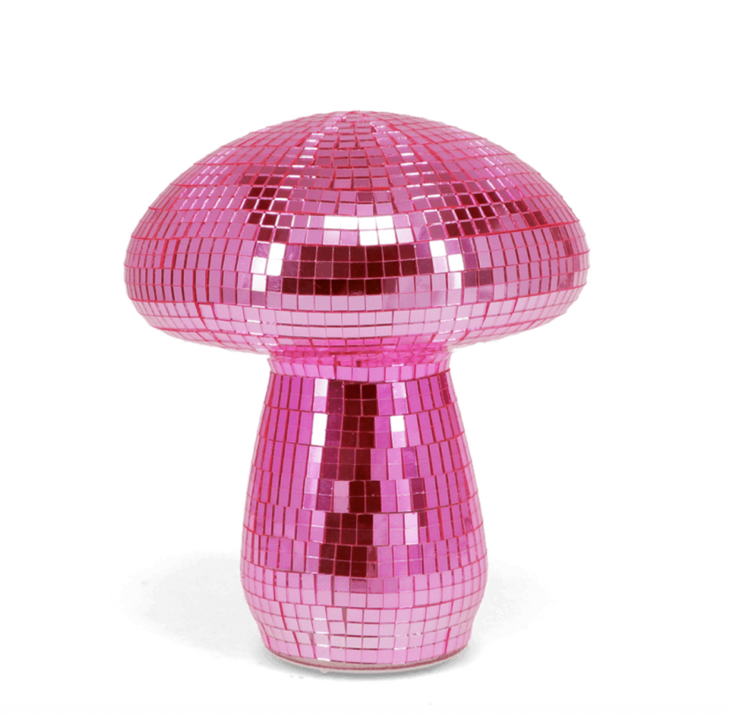 Pink Discoball Mushroom Lamp
