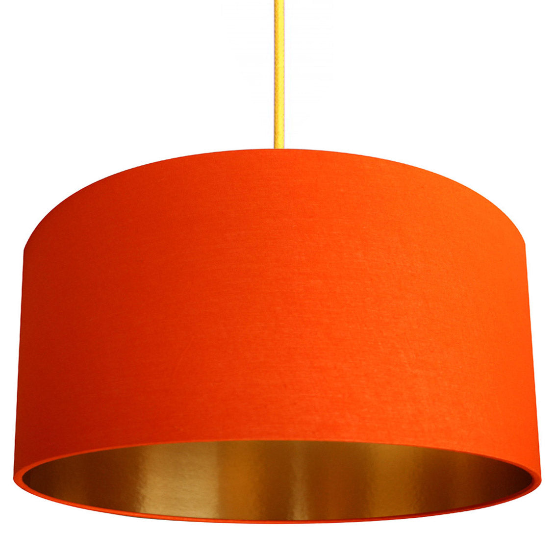 Tangerine Orange Cotton Lampshade with Gold Lining
