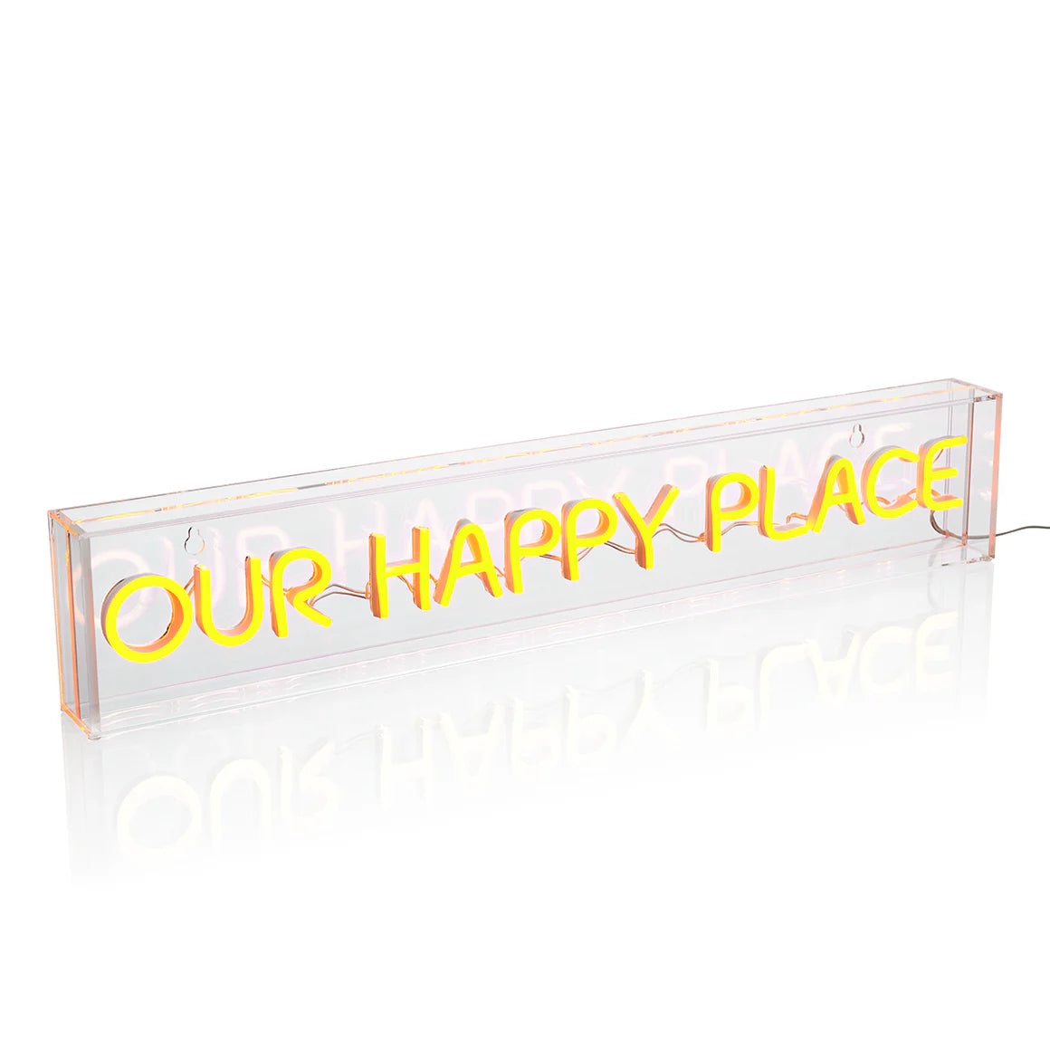 Our Happy Place Neon Light Box in Yellow