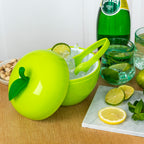 Apple Ice Bucket with Lid & Tongs