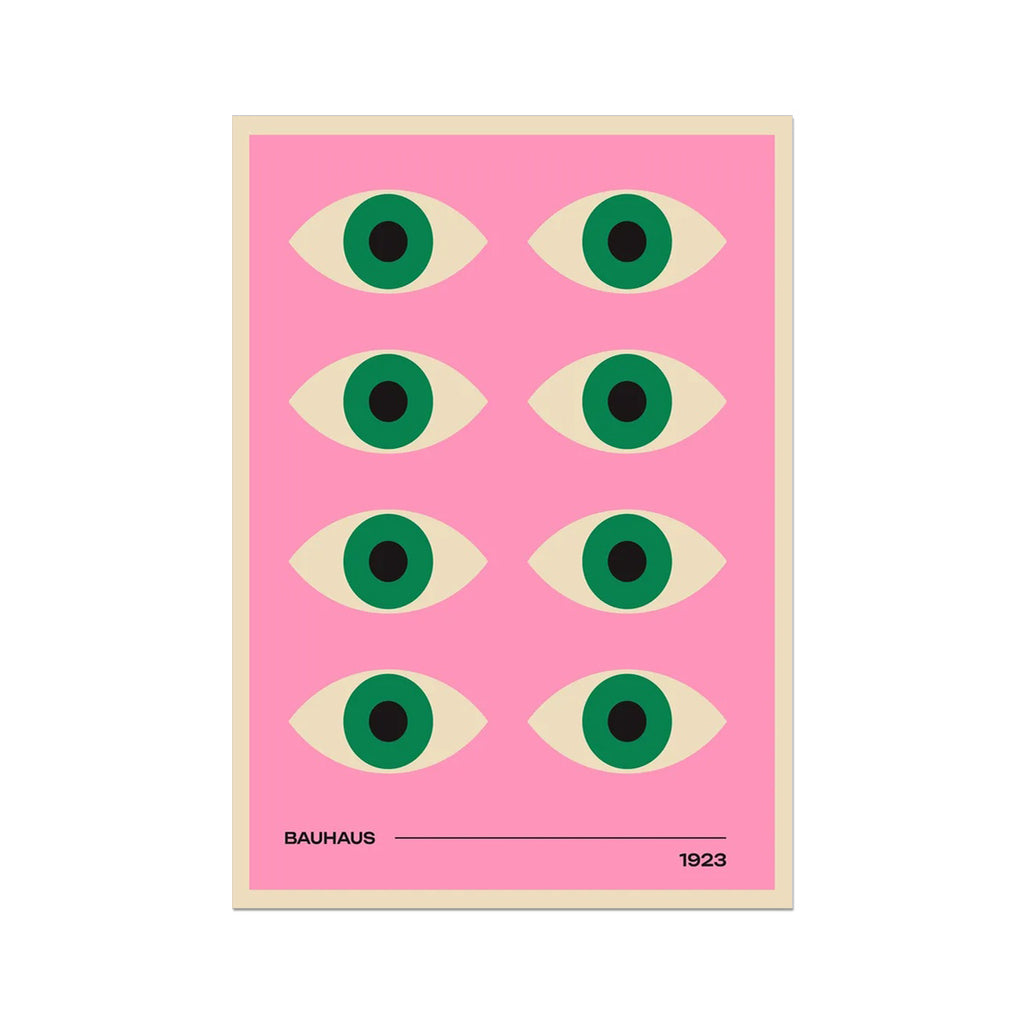 Bauhaus Art Print - Pink & Green Eyes
