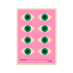 Bauhaus Art Print - Pink & Green Eyes