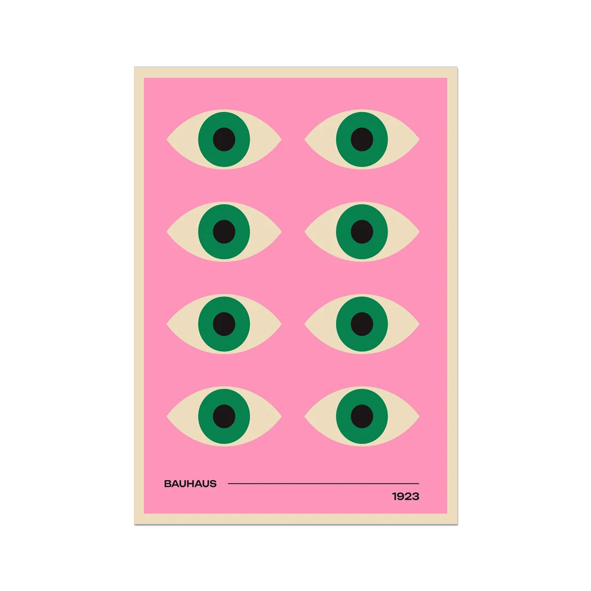 Bauhaus Art Print - Pink & Green Eyes