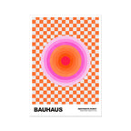 Bauhaus Art Print - Tangerine Checkerboard