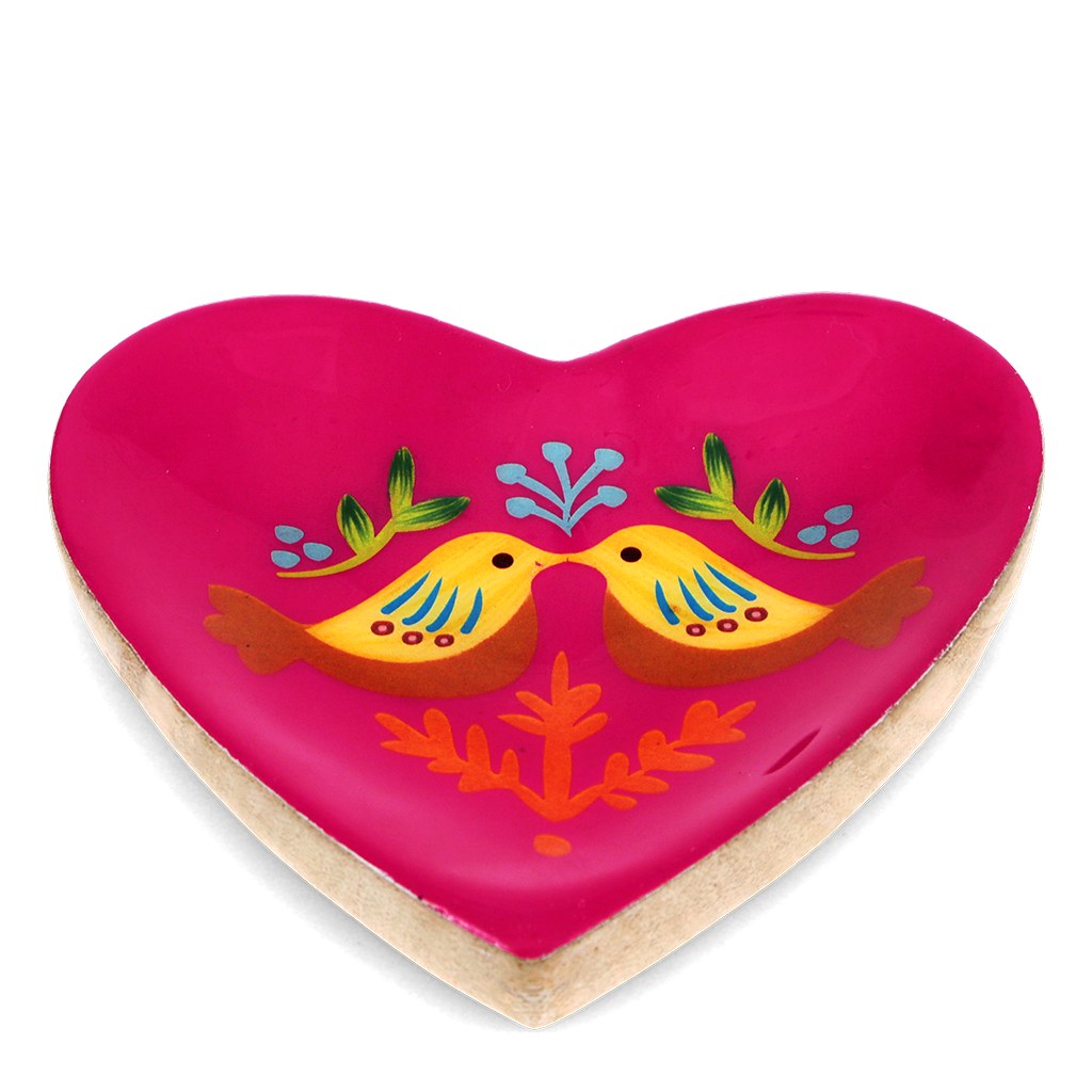 Bird Heart-Shaped Trinket Dish