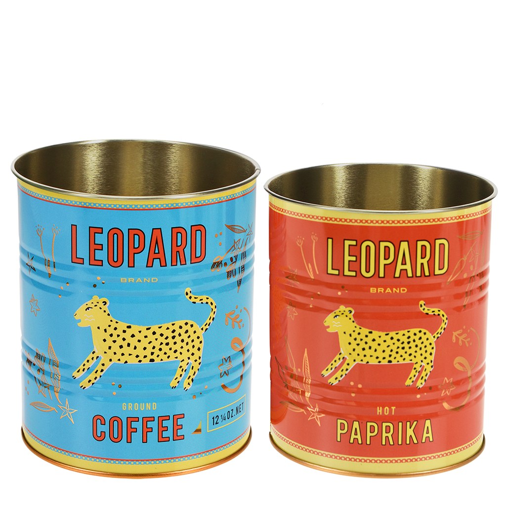 Leopard Print Storage Tins