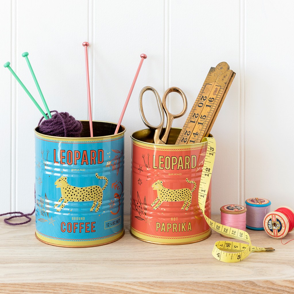 Leopard Print Storage Tins
