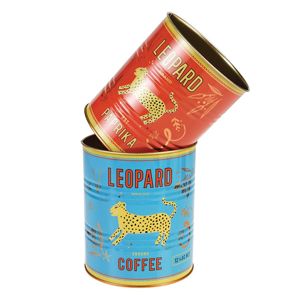 Leopard Print Storage Tins
