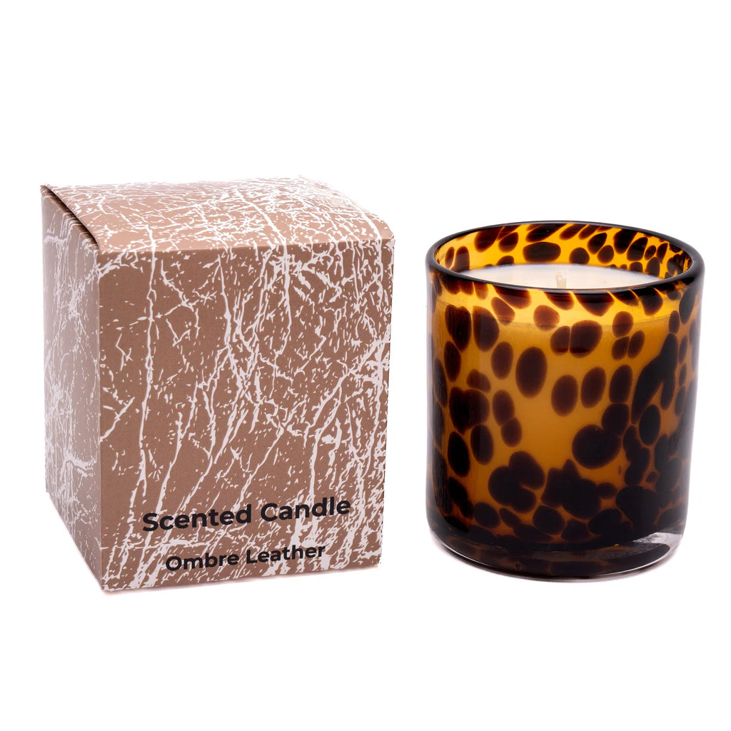Leopard Print Candle - Ombre leather