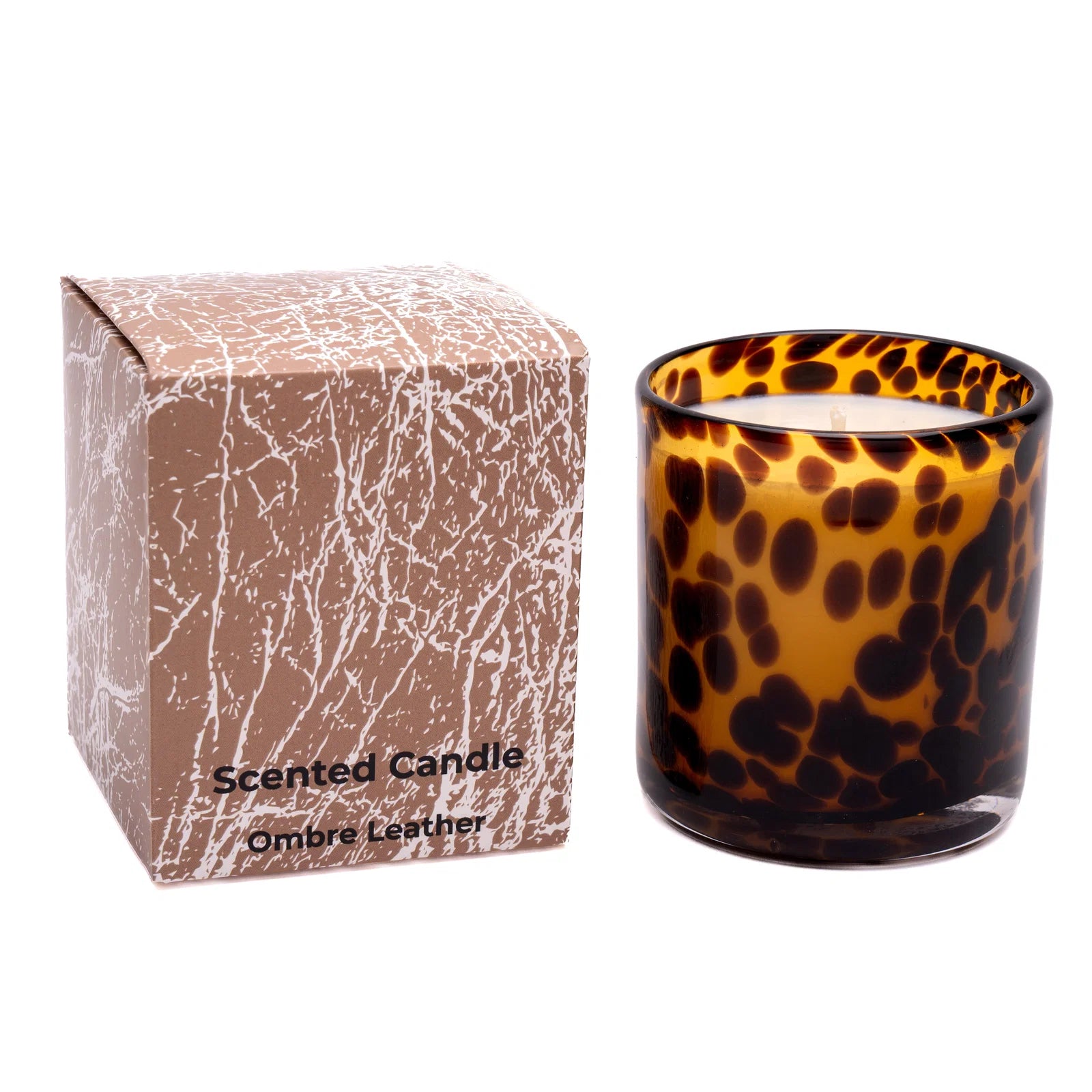 Leopard Print Candle - Ombre leather