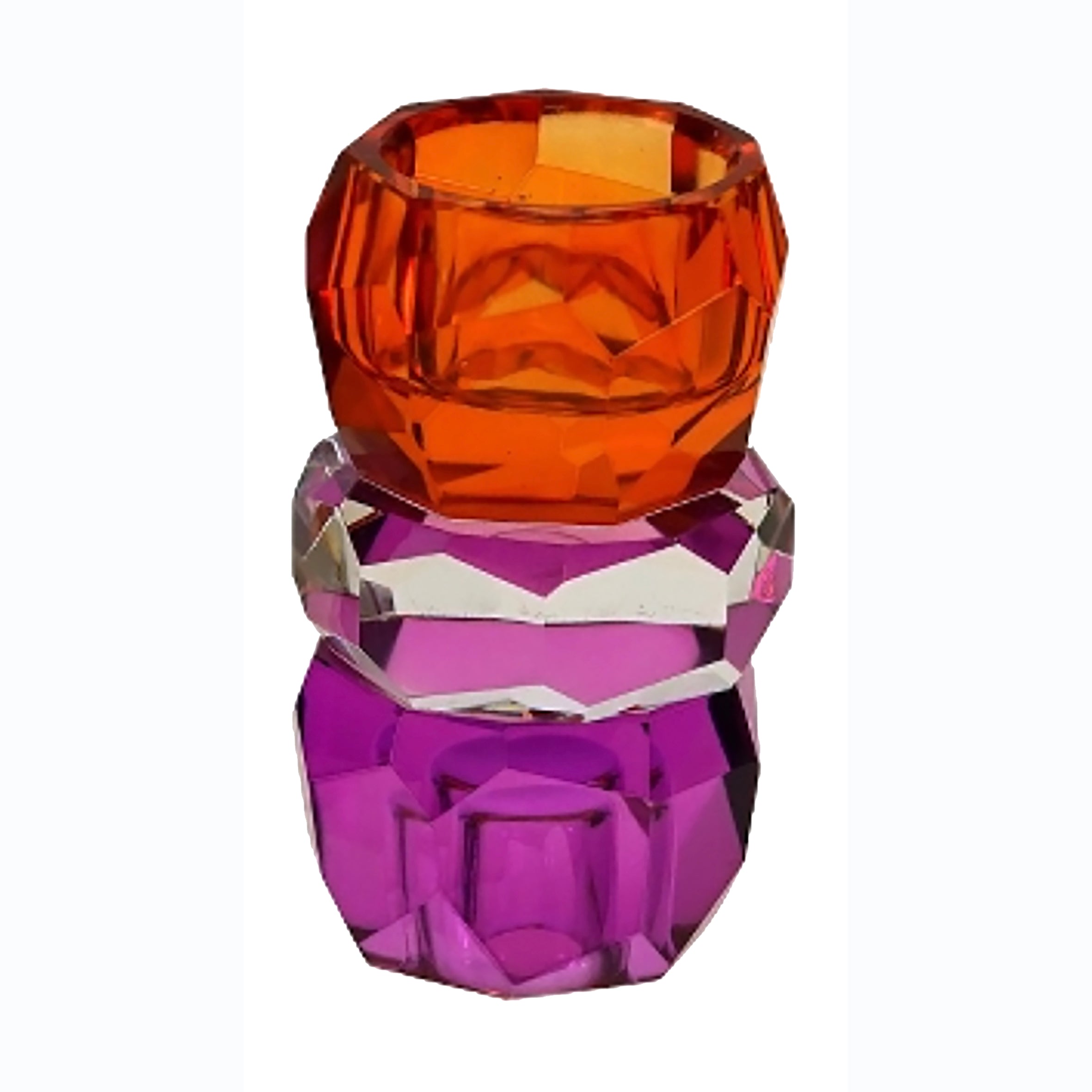 Crystal Stack Candle Holder - Fire Ice Cerise