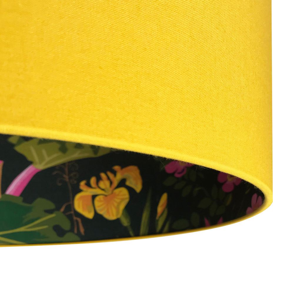 Rabarber Wallpaper Silhouette Lampshade in Egg Yolk Yellow