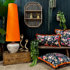 Oversized Cone Lampshades in Pumpkin Cotton